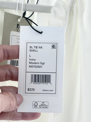 Theory 100% silk top sleeveless, L