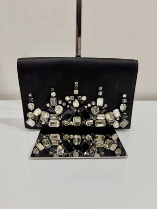 Prada Black Satin Crystal Clutch bag