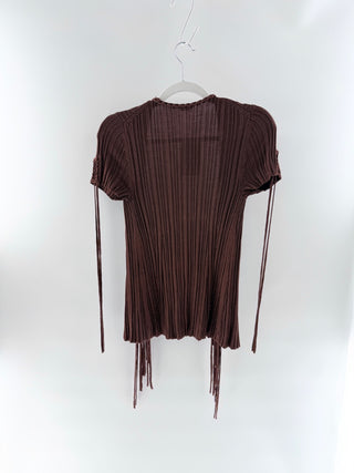 Cult Gaia knit open front tie top, XS