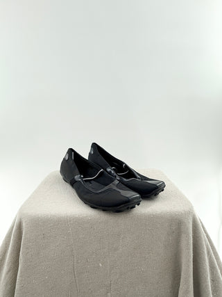 Prada vintage patent leather and nylon ballet flats, 38.5