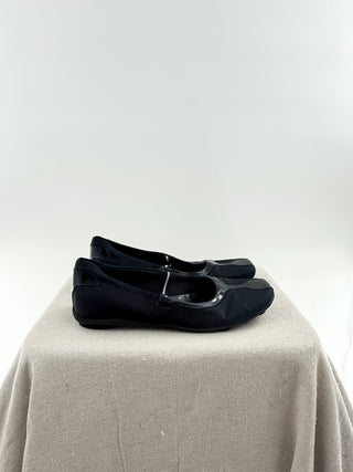 Prada vintage patent leather and nylon ballet flats, 38.5