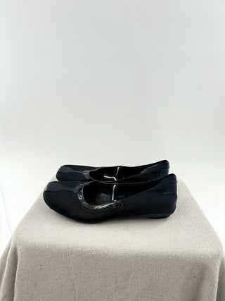 Prada vintage patent leather and nylon ballet flats, 38.5