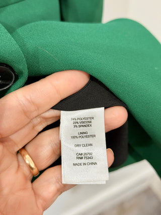 Joie Peak Long Sleeve Lapel Double-Breasted Blazer Forest-Green Women's Size M