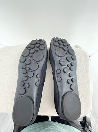 Prada vintage patent leather and nylon ballet flats, 38.5