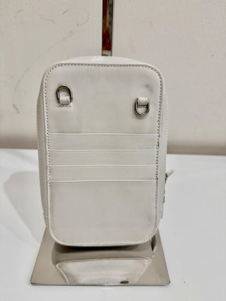 Balenciaga Leather Cash Phone & Card Holder Shoulder Bag White Women's Small