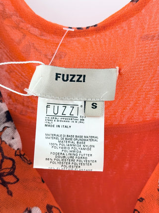 Fuzzi Vibrant Floral Mesh Dress, S