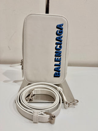 Balenciaga Cash Phone and card holder shoulder bag leather