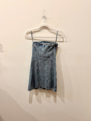 Zara strapless denim mini dress, XS
