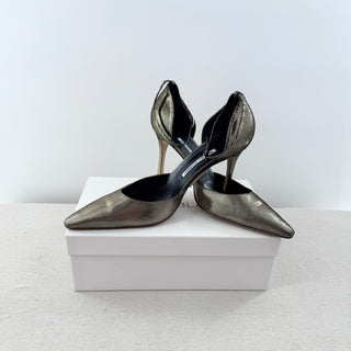 Manolo Blahnik Sunset Blitz Pointed Toe Stilettos Heels Pumps Gold Bronze EU 42