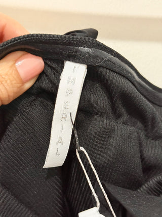 Imperial ribbed stretchy tube top with ruffle, M