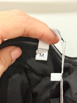 Imperial ribbed stretchy tube top with ruffle, M