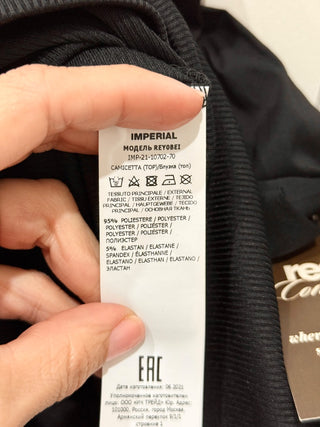 Imperial ribbed stretchy tube top with ruffle, M