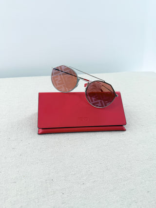 Fendi metal sunglasses with logo lens FF M 0021 S