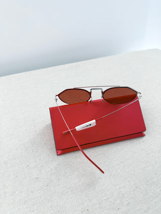 Fendi metal sunglasses with logo lens FF M 0021 S