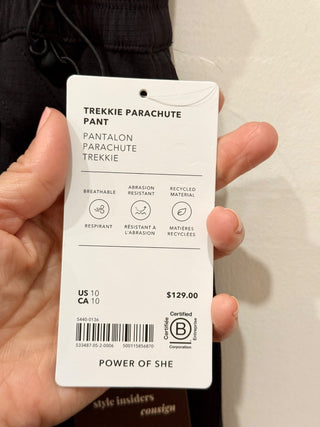 Athleta Black Trekkie Parachute Pants, 10