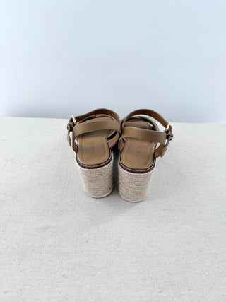 Coach Kimberly Ankle Strap Wedge Espadrille Sandals Chambray Women's Size US 7