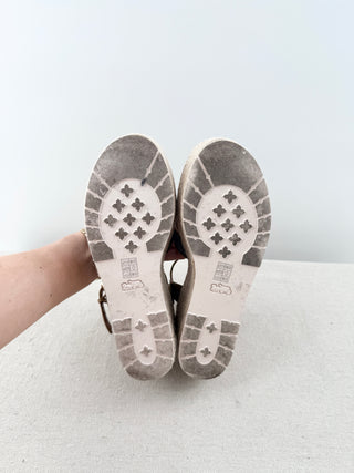 Coach Kimberly Ankle Strap Wedge Espadrille Sandals Chambray Women's Size US 7