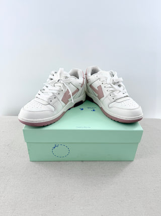 Off-White Out of Office Leather Low Top Sneakers Women's White Pink EU 37