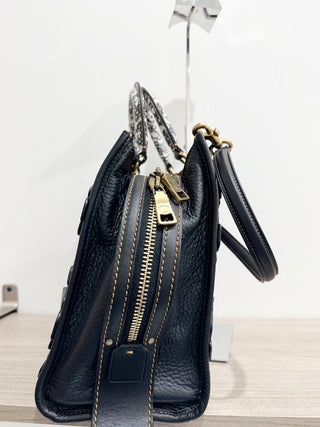 Coach floral applique leather bag