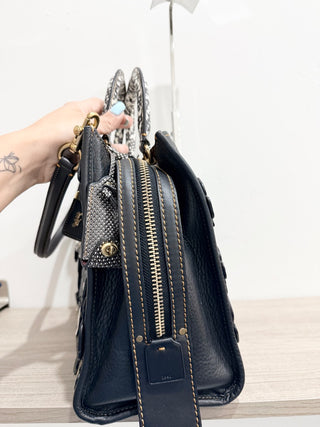 Coach floral applique leather bag