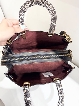 Coach floral applique leather bag
