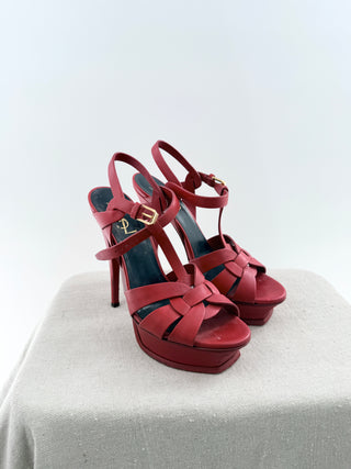 Saint Laurent tribute leather platform shoes, 37.5
