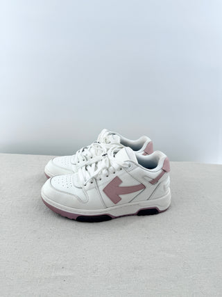 Off-White Out of Office Leather Low Top Sneakers Women's White Pink EU 37