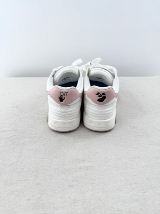Off-White Out of Office Leather Low Top Sneakers Women's White Pink EU 37