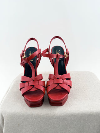 Saint Laurent tribute leather platform shoes, 37.5