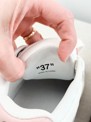 Off-White Out of Office Leather Low Top Sneakers Women's White Pink EU 37