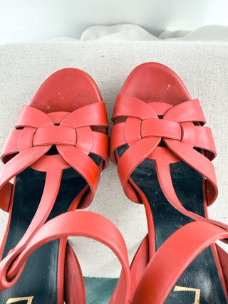 Saint Laurent tribute leather platform shoes, 37.5