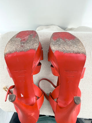 Saint Laurent tribute leather platform shoes, 37.5