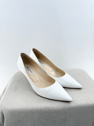Jimmy Choo patent leather pointy pumps low heel, 39.5