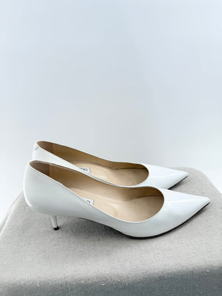 Jimmy Choo patent leather pointy pumps low heel, 39.5
