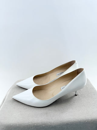 Jimmy Choo patent leather pointy pumps low heel, 39.5