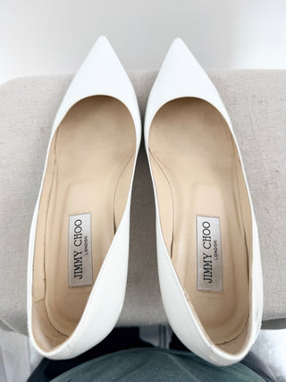 Jimmy Choo patent leather pointy pumps low heel, 39.5
