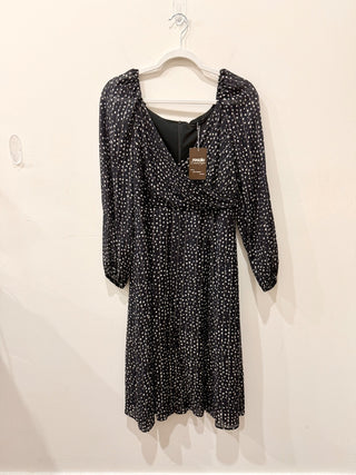 Tara Jarmon dotted faux wrap midi dress, 38 FR / US 6