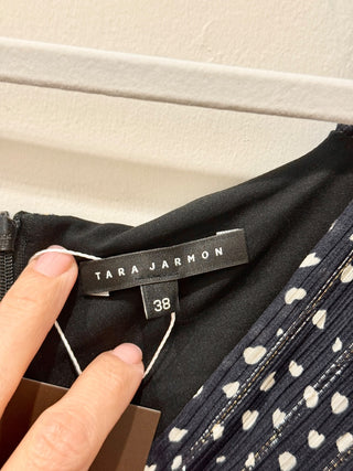Tara Jarmon dotted faux wrap midi dress, 38 FR / US 6