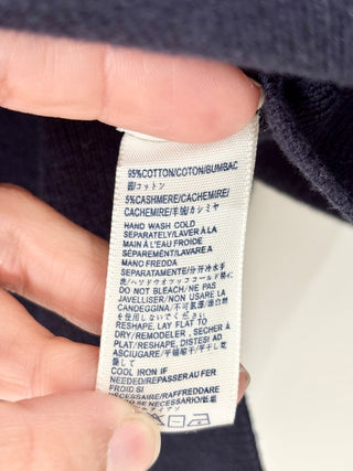 Rebecca Minkoff Cara Ruffle Bell Sleeve Pullover Sweater Navy Blue Women's XS