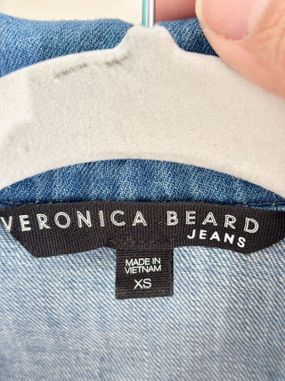 Veronica Beard Jeans Keenan Denim Belted One-Piece Romper Blue Women's Size XS