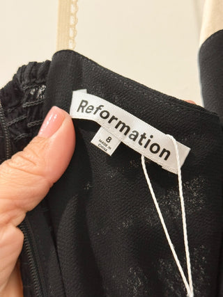 Reformation sleeveless midi dress with contrast trim, 8