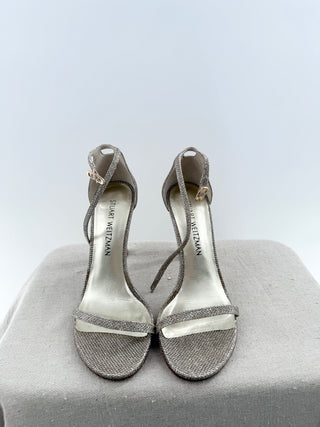 Stuart Weitzman heel sparkly sandals, 7
