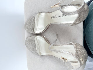 Stuart Weitzman heel sparkly sandals, 7
