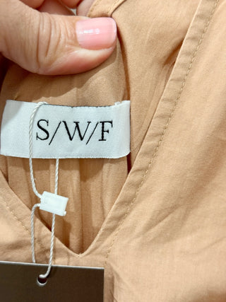 S/W/F sleeveless casual smocked maxi dress, M