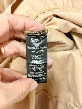 S/W/F sleeveless casual smocked maxi dress, M