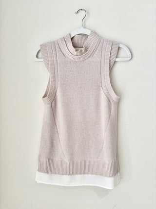 Brochu Walker Wool Cashmere Sleeveless Crewneck Knit Sweater Blush Women's XS