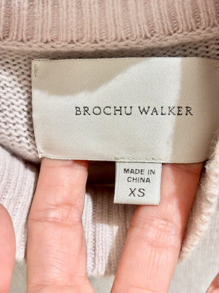 Brochu Walker Wool Cashmere Sleeveless Crewneck Knit Sweater Blush Women's XS
