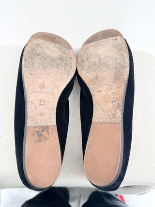 Lanvin flat suede and patent leather ballet flats, 41
