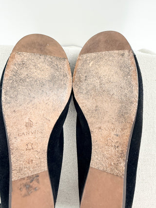 Lanvin flat suede and patent leather ballet flats, 41