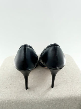Jimmy Choo pointy toe leather and mesh pumps, 41